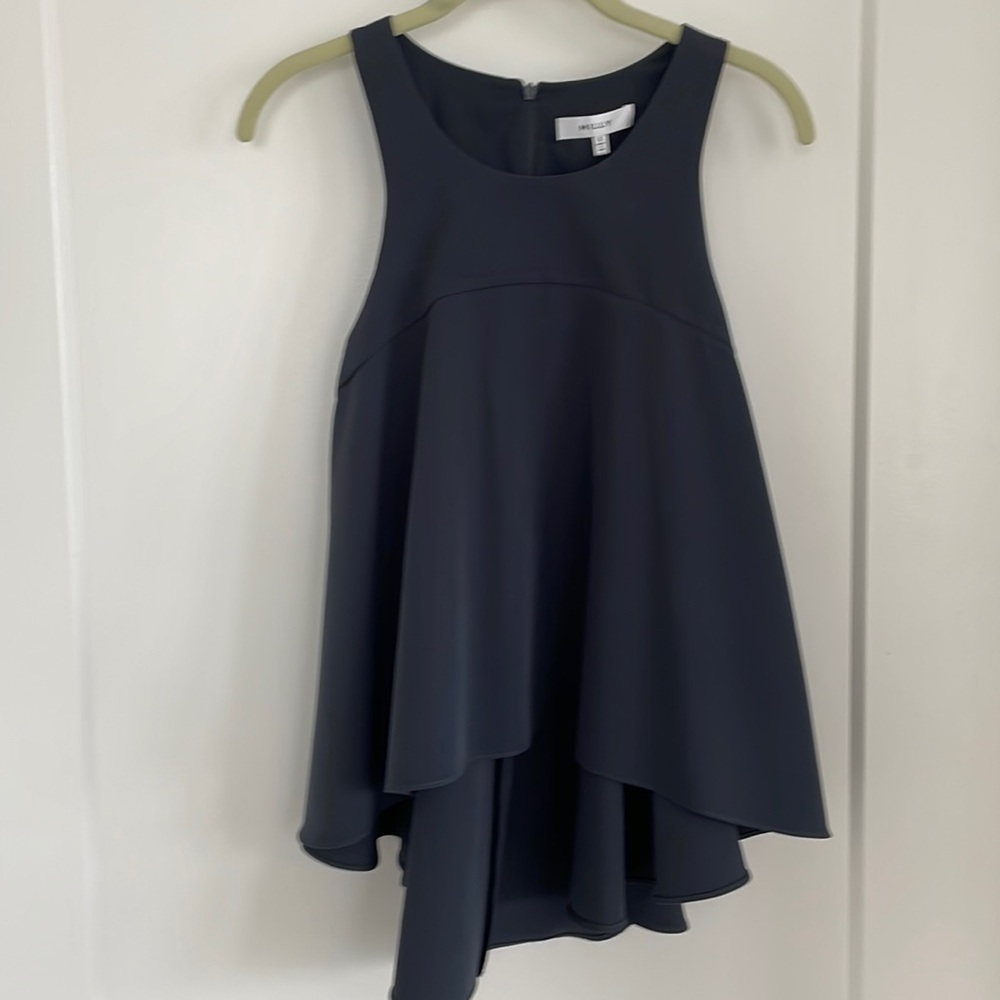 MILLY high-low dark blue top